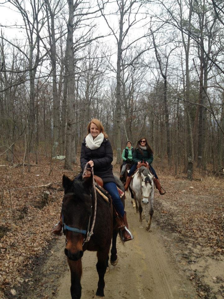 Horseback riding on a mountain trail